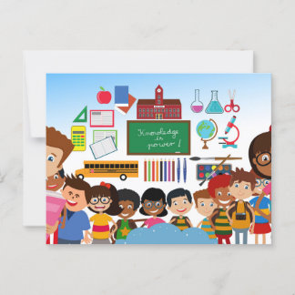 Terug naar schoolkinderen briefkaart