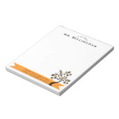 Terug naar schoolleraar Sinaasappel Floral Tree Aa Notitieblok (Gedraaid)