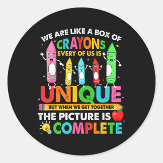 Terug naar schoolleraar zijn we als een doos van C Ronde Sticker