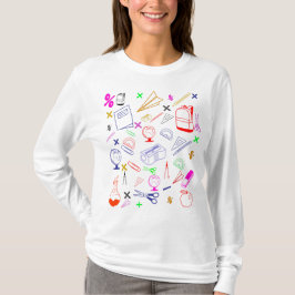 Terug naar schoolpatroon t-shirt