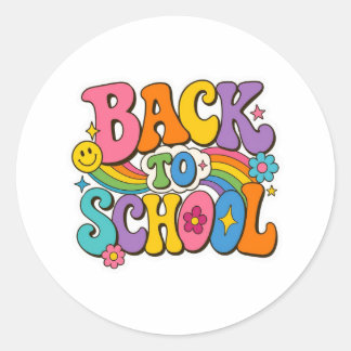 Terug naar schoolstickers Eerste schooldag Ronde Sticker