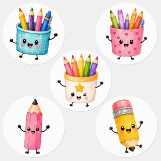 Terug naar schoolstickers – Mooie schoolbenodigdhe Labels