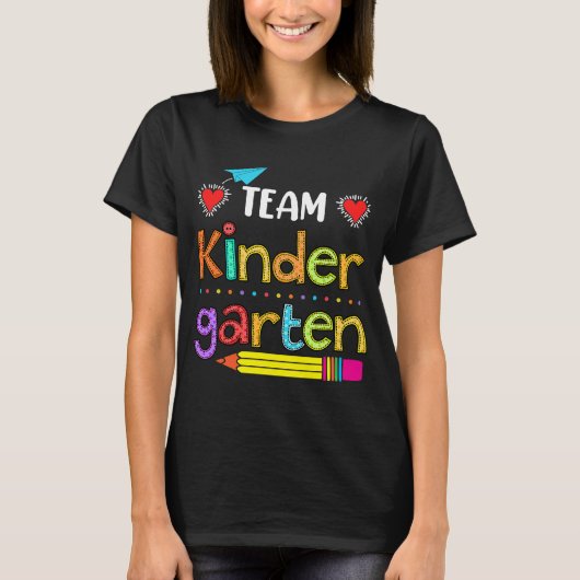 Terug naar Shool Teacher Team Kindergarten T-shirt (Voorkant)