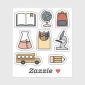 Terug naar Sticker van schoolplank Bus Crayon Book (Vel)