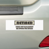 TERUG. Onder Nieuw Beheer Bumpersticker (Op auto)