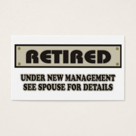 TERUG. Onder Nieuw Beheer. Zie echtgenoot Visitekaartje