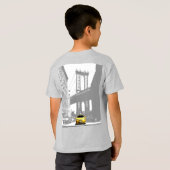 Terug Print New York Brooklyn Geel Taxi Boys T-shirt (Achterkant volledig)
