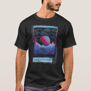 Terug print Techno muziek Vaporwave EDM party rave T-shirt