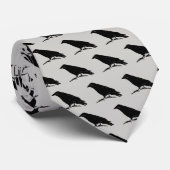 Terug Raven Bird Spooky Halloween Patroon Stropdas (Opgerold)
