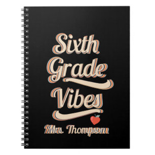 Terug School Vibes Boho Retro gepersonaliseerde le Notitieboek