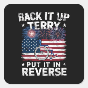 Terug Terry In Zijn Reverse-Vuurwerk Grappig Vierkante Sticker