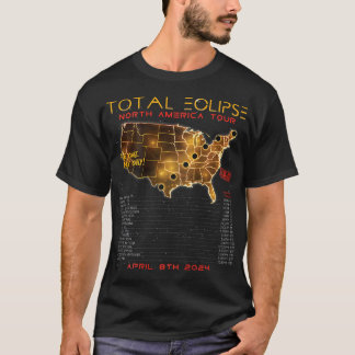 Terug) Totale Zonsverduistering 2024 Noord-Amerika T-shirt