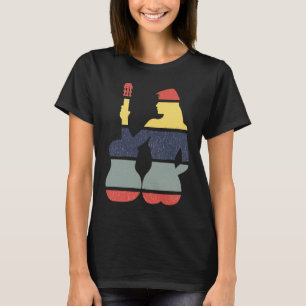 Terug Vintage Retro Rock & Roll Music en Woman Gui T-shirt