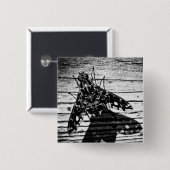 terug vliegen vierkante button 5,1 cm (Voorkant /achterkant)