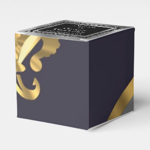 Terug, zilveren gouden fleur de lys bruiloft bedankdoosjes