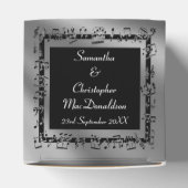 Terug, zilveren gouden fleur de lys bruiloft bedankdoosjes (Bovenkant)