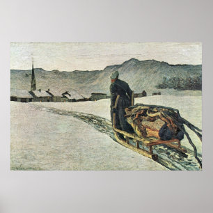 Teruggave van het bos door Giovanni Segantini Poster