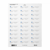 Teruggaveadres Blue Modern Script Afstuderen Etiket (Full Sheet)