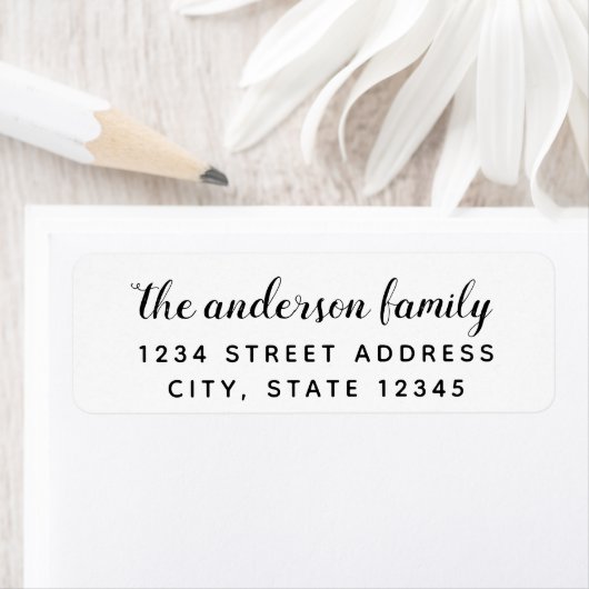 Teruggaveadres naam penseelscriptfamilie etiket (Insitu)