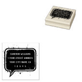 Teruggaveadres spraakbubbel rubberstempel (Gestempeld)