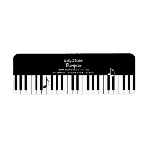Teruggaveadres van het toetsenbord voor piano etiket