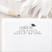 Teruggaveadres voor afstuderen graduatiecap etiket (Insitu)