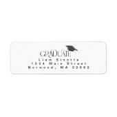 Teruggaveadres voor afstuderen graduatiecap etiket (Voorkant)