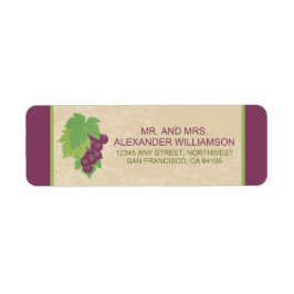 Teruggaveadreslabel wijngaard (perkamenttextuur) etiket