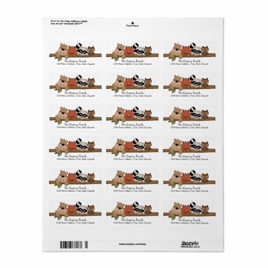 Teruggaveadreslabels Etiket (Full Sheet)