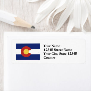 Teruggaveadreslabels van Colorado-staatvlag Etiket
