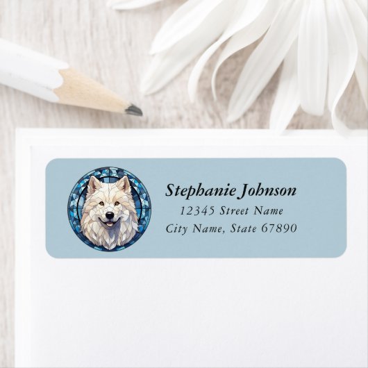 Teruggaveadreslabels van Samoyed Etiket (Insitu)