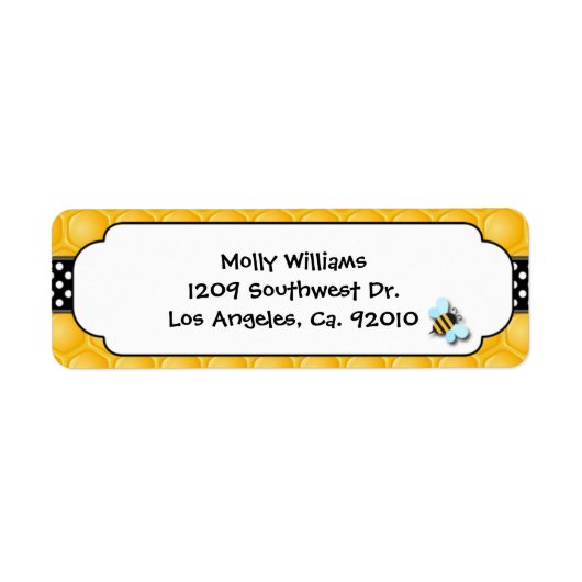 Teruggaveadreslabels voor bijenpartij etiket (Voorkant)