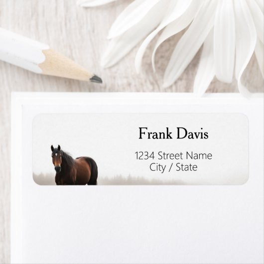 Teruggaveadreslabels voor paarden etiket (Insitu)