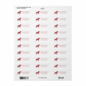 Teruggaveadreslabels voor rode paarden etiket (Full Sheet)