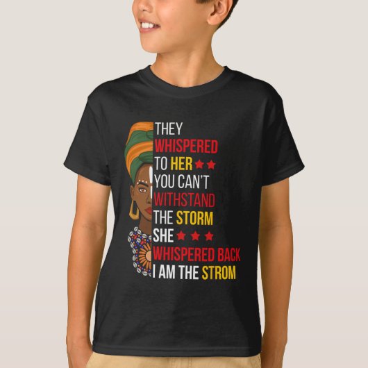 teruggefluisterd ben ik het Storm bhm trots afrika T-shirt (Voorkant)