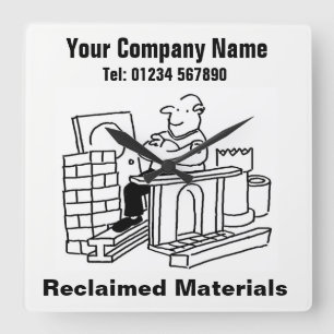 Teruggewonnen materialen Bedrijfswandklok met Kant Vierkante Klok