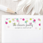 TERUGKEER ADDRESS schattige confetti polka dot kle Etiket (Insitu)