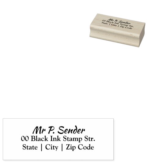 Terugkeer adres script minimalist professional 	rubberstempel (Gestempeld)