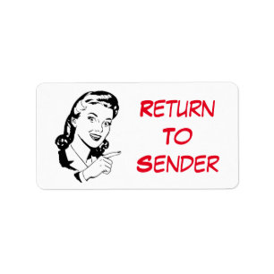 Terugkeer naar afzender RTS Retro Lady Sticker