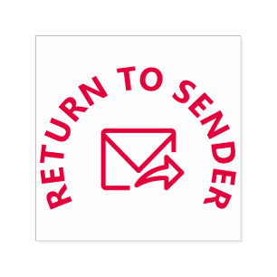 "TERUGKEER NAAR VERZENDER" & pictogram voor envelo Zelfinktende Stempel