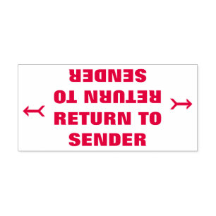 "TERUGKEER NAAR VERZENDER" + PijlRubberstempel Zelfinktende Stempel