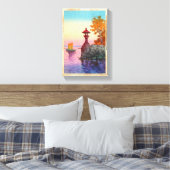 Terugkeer van Sailboot in Yabase Tsuchiya Koitsu h Canvas Afdruk (Insitu (Slaapkamer))