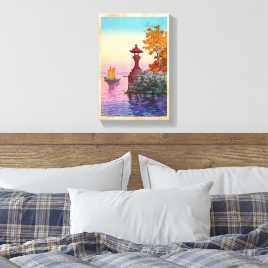 Terugkeer van Sailboot in Yabase Tsuchiya Koitsu h Canvas Afdruk (Insitu (Slaapkamer))