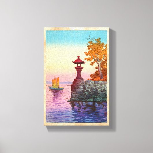 Terugkeer van Sailboot in Yabase Tsuchiya Koitsu h Canvas Afdruk (Voorkant)