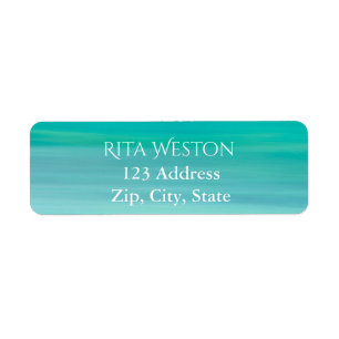 Terugkeer wateradres Turquoise oceaan zee Etiket