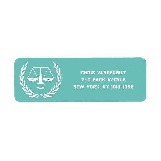 Terugkeeradres advocaat etiket (Voorkant)