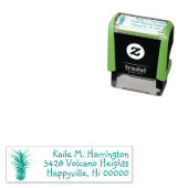 Terugkeeradres ananas: herbruikbare rubberen stemp  zelfinktende stempel (In situ)