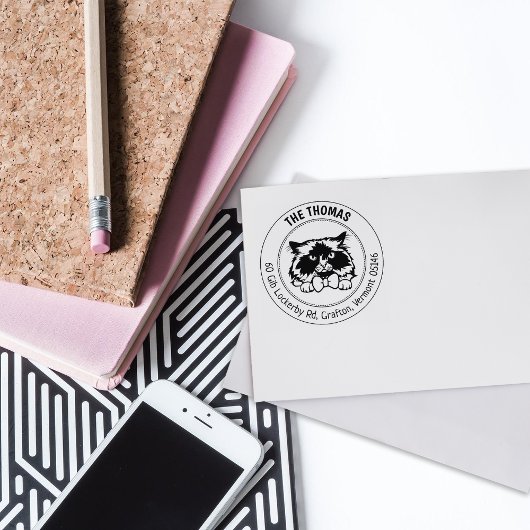 Terugkeeradres Himalaya-kat Rubberstempel