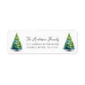 Terugkeeradres kerstboomstructuur etiket (Voorkant)