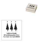 Terugkeeradres kerstboomstructuur 	rubberstempel (Gestempeld)